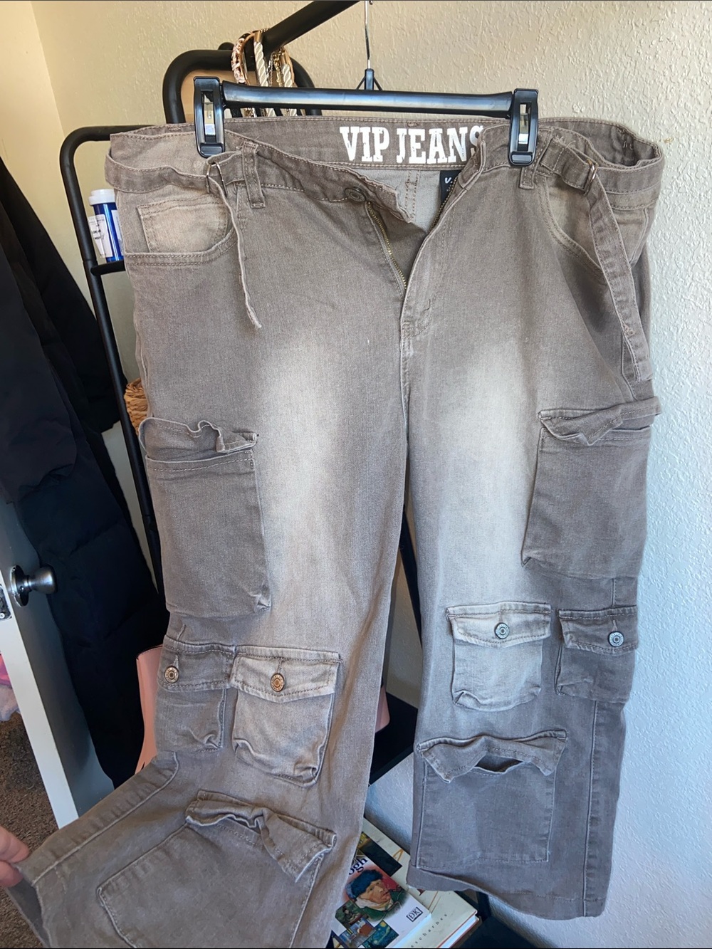 VIP Brown Men's Cargo Pants with Multiple Utility Pockets